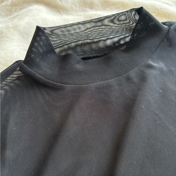 Stretch mesh black long sleeve turtleneck - Picture 5 of 10